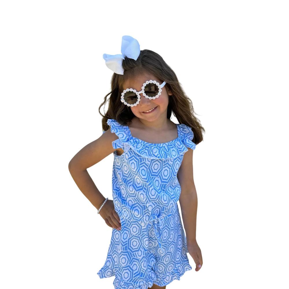 NEW DUFFIELD LANE girls reagan romper in umbrella sky
